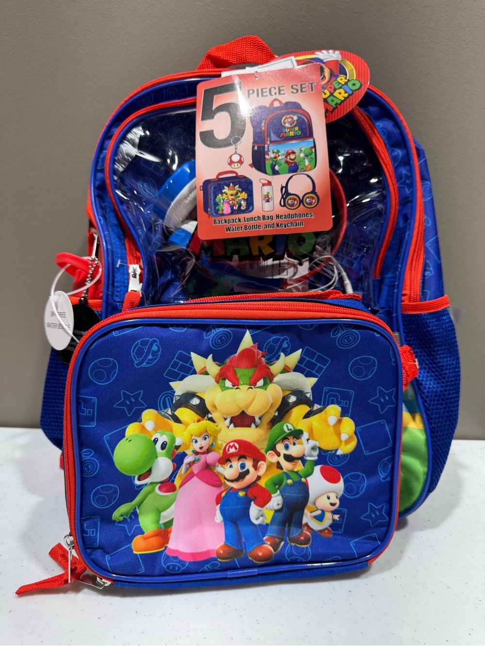Nintendo Blue and Red Super Mario 5-Piece Kids Set